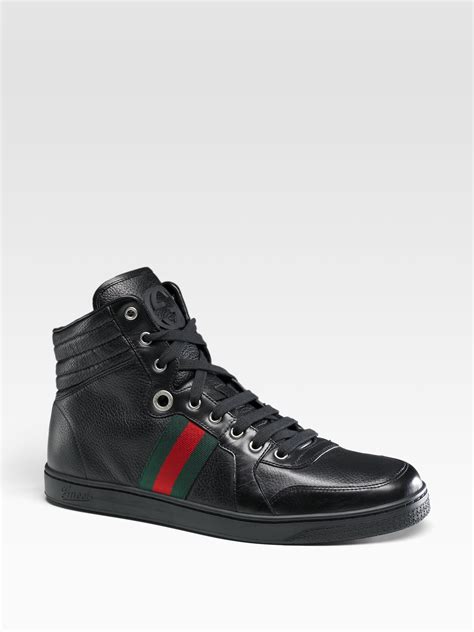 men's gucci shoes black|black gucci sneakers men's.